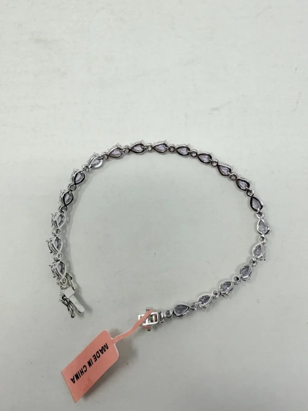 Shop LC Simulated Amethyst Silvertone Tennis Bracelet 8.00 In TGW 8.82 cts. 5590
